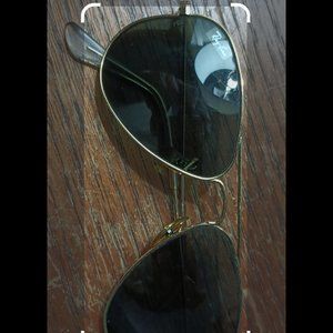 Vintage Ray-Bans aviator glasses, vintage leather wool inside golf or winter glo